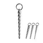 Stainless Steel Pull Bead Urethra Sound Rods/Urethral Dilator with Removable Grommets, Smooth Penis Plug Sex Toys - Catheters & Sounds for Men, Women (M)
