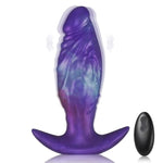 Super Vibrating Butt Plug, 4.9 in Purple Anal Vibrator with Remote Control, 10 Vibration Modes,Silicone Vibrating Anal Plug Realistic Dildo Adult Sex Toys for Men Women