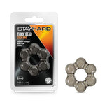 Blush Stay Hard Thick Beaded Black Penis Ring - 2" Soft Stretchy Cock Ring for Bigger Harder Erections, Increased Stamina & Girth - Body-Safe Comfortable Fit Male Enhancement - Adult Sex Toy for Men