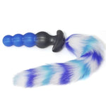 Butt Plug Tail,6.3in Anal Beads with 11.8in Removable Furry Tail,Anal Plug Tail Sex Toys for Women Men Cosplay