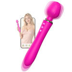APP Controlled Vibrator Wand – 11.3" Adult Sex Toys with 7 Thrusting Modes & 10+10 Vibrating Modes, Rechargeable Waterproof Cordless Massager for G Spot Clitoris Nipples and Full-Body Stimulation