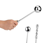 Stainless Steel Dildo Massage Wand, Handheld Anal Probe Metal Anal Butt Plug Masturbation Pleasure Stick Anus Stimulation Sex Toy for Men Women and Couple (Medium)