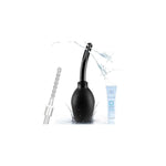 Enema Anal Douche for Men Women, Enema Bulb with Silicone Nozzle, Colon Cleanse Anal Cleaner Flusher for Shower Douches, 360° Deep Cleansing Feminine Care Kit with Lube for Men Women, 10.9oz Black