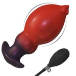 Monster Inflatable Butt Plug,5.7 in Silicone Knot Inflatable Anal Plug with T-Base,Anal Sex Toys for Men Women Gay