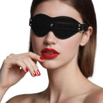 Sexy Women PU Leather Eye Mask BDSM Bondage Blindfold SM Cosplay Sissy Kink Mask Halloween Masquerade Mask Accessories