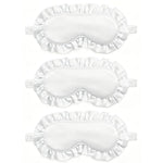 3 Pack Sleep Mask Satin Eye Mask Silk Blindfold Elastic Strap for Night Sleeping Office Travel Suitable for Men Women (White)