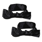 2 Pack Satin Sleep Masks, Adjustable Eye Cover Blindfold, Black
