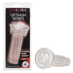 Optimum Series Stroker Pussy Pump Sleeve - Male Silicone Masturbation Sleeve - 6.25 Inch Adult Masturbator Sex Toy – Clear, 1 Count