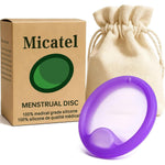 Soft Menstrual Disc – Reusable Medical-Grade Silicone Period Disc | Leak-Free 12H Protection, Eco-Friendly Organic Tampon Alternative for Women (Purple, Regular)