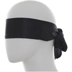 Black Eyeshade Long Slim Ribbon Thin Blindfold Satin Eye Cover Silk Sleeping Face Cover Blindfold Tie Cloth Eye Patch Tie Neck Scarf Band Blind Sleep Blinder for Daily Valentines Day Travel
