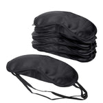 12 Pack Blindfolds Sleep Mask Satin Eye Cover Shade with Nose Pad and Adjustable Strap for Women Men, Black