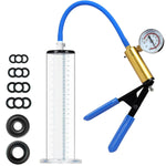 Penis Pump with Brass Pistol & Pressure Gauge,9 x 2.25 Inch Cylinder