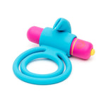 Excite Rabbit Silicone Vibrating Cock Ring for Couples, Blue