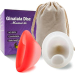 Menstrual Disc, Reusable Medical-Grade Silicone Soft, Flexible, Reusable Period disc for Women - Wear 12 Hours - Removal Notch (Pink+White, M+S)