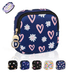 Period Bag for Teen Girls, Neoprene Cute Sanitary Napkin Storage Bag, Menstrual Pad Pouch Tampon Holder (Hearts)