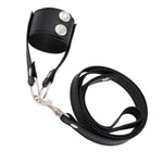 CBT Testicle Sex Bondage Harness BDSM Cock Ball Rings Scrotum Pullers Chastity Belt SM Male Chastity Belts Leather Restraints Rope Chain Leash Crusher Toys for Adult Men Couples Black