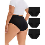Women's Plus Size Period Underwear Heavy Flow Leak-Proof 3-Pack