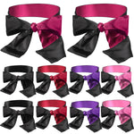 10 Pcs Satin Eye Mask Blindfold, 150 Cm/ 59 Inch Silk Blindfolds Sleeping Face Cover Blindfold Tie for Party Games, Black Rose Red Purple Pink
