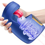 Male Masturbator - 10 Thrusting & Licking Stroker with Tongue, Blue