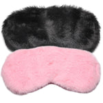 2 Pack Sleep Mask for Sleeping, 8x3.6 Inch Light Blocking Eye Mask with Elastic Satin Belt, Soft Satin & Fluffy Breathable Comfort for Men Women Kids, Ideal for Travel, Nap, Gift (Black & Pink)