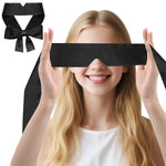2 Pcs Satin Eye Mask for Sleeping, Black and Black