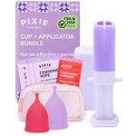 2 Menstrual Cups and Applicator Bundle - No Metals or Toxins - 100% Medical-Grade Silicone - Softest Reusable Period Cup - Inserts Like a Tampon - Capacity of 4 and 6 Tampons