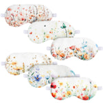 6 Pack Plush Sleep Mask Set Cute Eye Mask, Flowers, Colorful