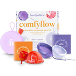 Comfyflow - Reusable Period Care Pack - Menstrual Cup and Discs with String, Ring, and Carrying Pouch - Comfort-Fit Design - Includes E-Book Guide - 5 Pack