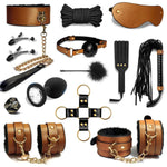 Adult Toys Bondage Kit for Couples Restraints Play,Leather BDSM Set Bondage Gear & Accessories with BDSM Handcuffs Nipples Clip Anal Plug Sex Toys kit for Women