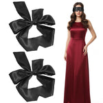 2 Pcs Blindfold and Hand Ties for Bedroom, Blockout Satin Sleep Mask