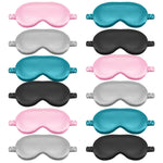 12 Pcs Silk Eye Masks Covers for Sleeping with Adjustable Strap