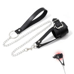 Ball Clamps Testicle Penis Clamp with Leash Leather Testicle Crusher CBT