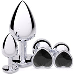 Anal Plug Beginner Set, 4 PCS Stainless Steel Butt Plug Kit