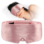 Satin Sleep Mask for Side Sleeper, Blackout Eye Mask for Women Men