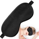 Silk Sleep Mask,1 Pack Soft Eye Mask with Elastic Strap,Eye Cover Soft Satin Blindfold Elastic Strap Night Eyeshade Travel Nap for Women Men (Black)
