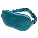 Adjustable Satin Sleep Mask Filled Eye Mask Blindfold for Women, Ultra Lightweight, Blocks Light, Soft, Ideal for Home, Travel, Meditation - Teal