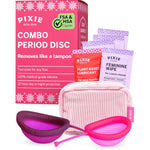 Pixie 2 Menstrual Discs for Feminine Care - 100% Medical-Grade Silicone - Ranked 1 for Softest Reusable Period Disc - Removes Like a Tampon - Wear 12 Hours - Capacity of 5 and 7 Tampons