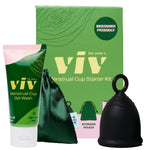 Viv For Your V Premium Soft Menstrual Cups Kit, Flexible Small Period Cup, Pull Tab Ring for Easy Removal, Cleansing Gel Wash, Travel Pouch, Comfortable 12 Hour Wear, Reusable, Medical Grade Silicone