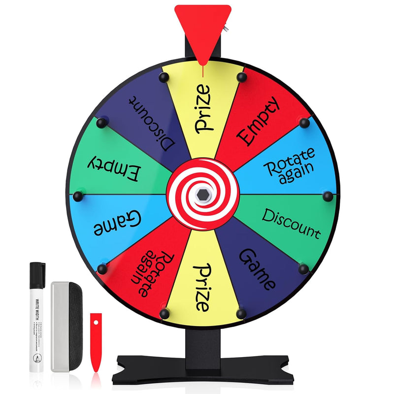 12 Inch Spinning Wheel For Prizes 10 Slots Color Prize Wheel Spinner With S