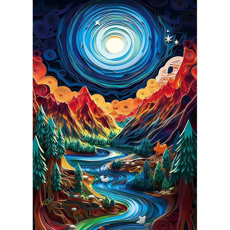Puzzle Paper Quilling Mountains And Rivers 1000 Pieces Paper Quilling Art P