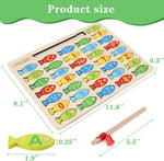 Magnetic Wooden Fishing Game with ABC Letters & Numbers for Ages 3+