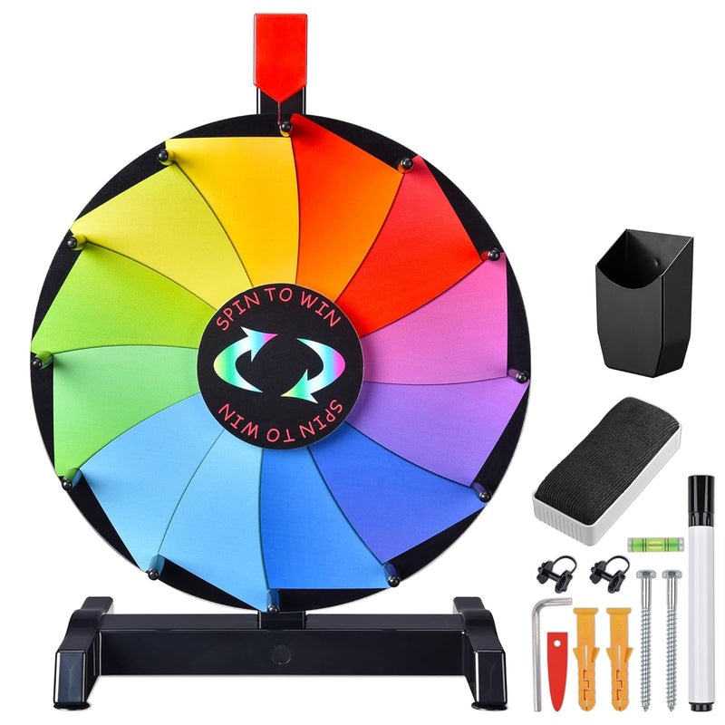 12 Inch Prize Wheel Dual Use Tabletop Or Wall Mounted Heavy Duty Editable C