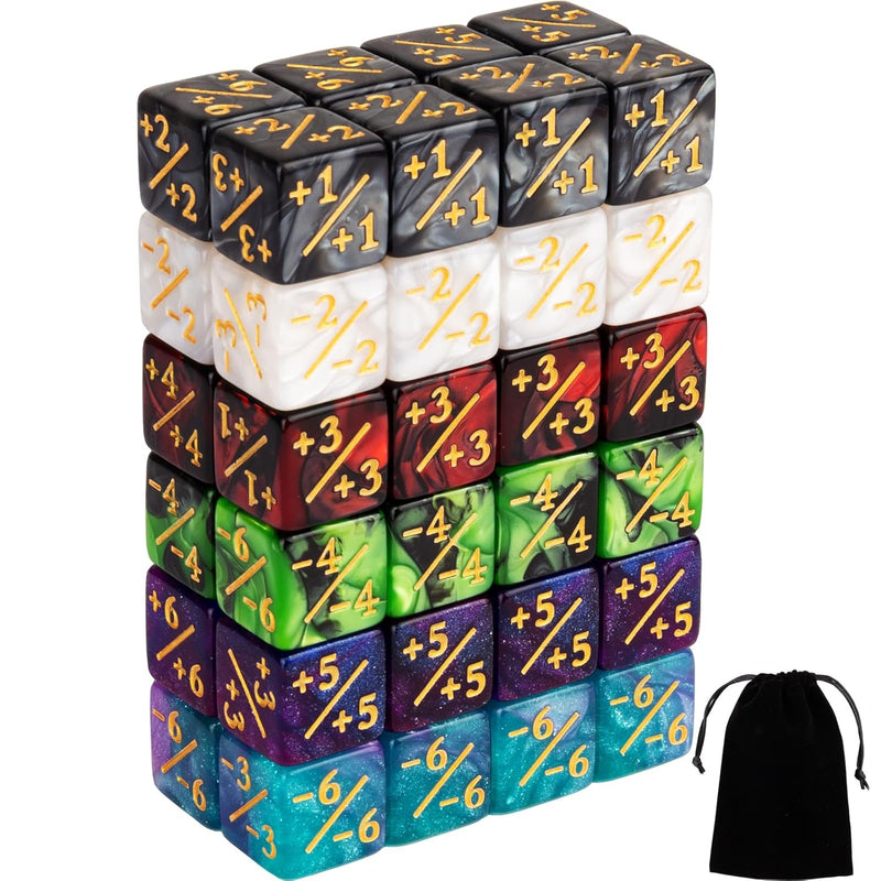 48 PCS MTG Dice Counters Magic The Gathering Counter +1/+1 Life Tokens Comm