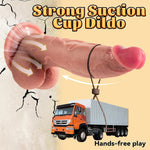 Realistic 7.87" Thick Silicone Dildo with Curved Shaft & Strong Suction Cup