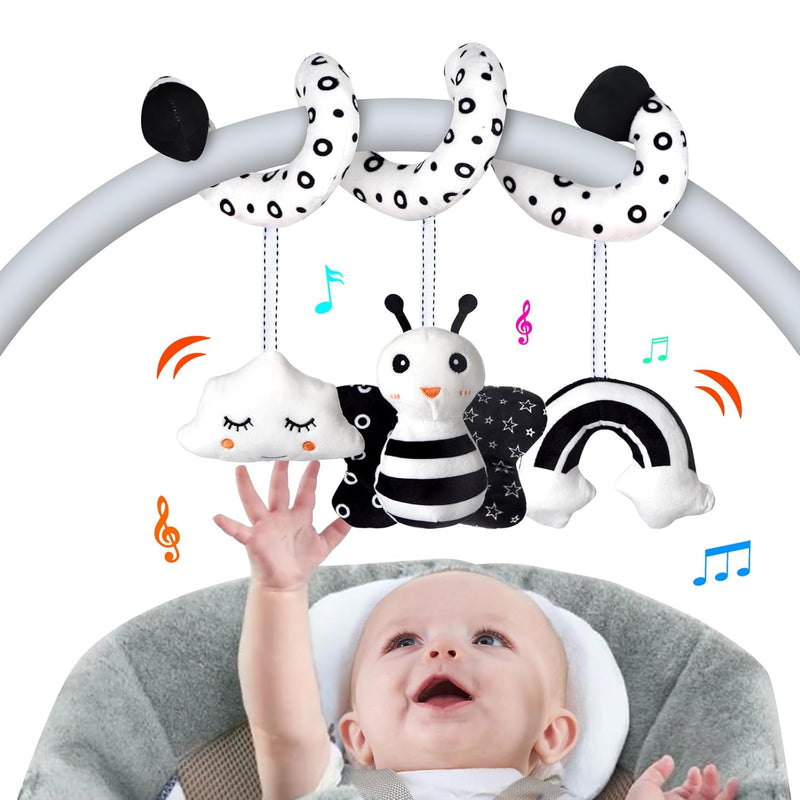 Car Seat Toys, Infant Baby Spiral Activity Hanging Toys Stroller Toys For C