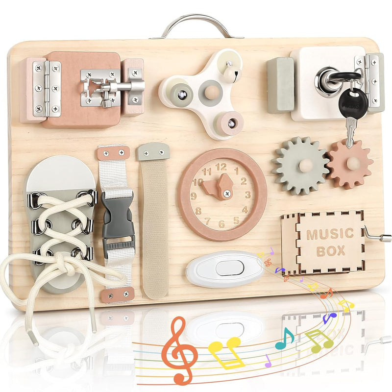 Montessori Busy Board For Toddlers Wooden Sensory Board Activity Board For