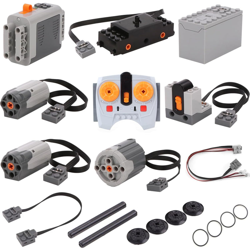 16 Pcs Technology Power Function Motor Set Remote Control Motor Kit Compati