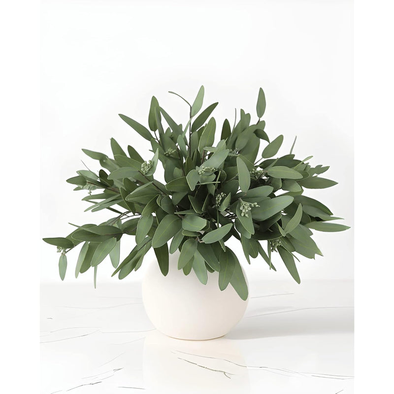 3 Pack Faux Real Touch Artificial Eucalyptus Stems With Seeds 31'' Tall Fake P
