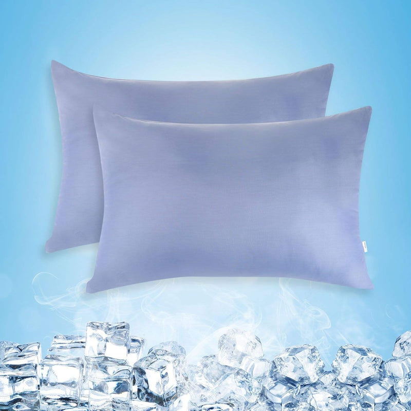 Cooling Pillow Cases, King Size Set Of 2 With Double Sided Cold, Moisture Wick