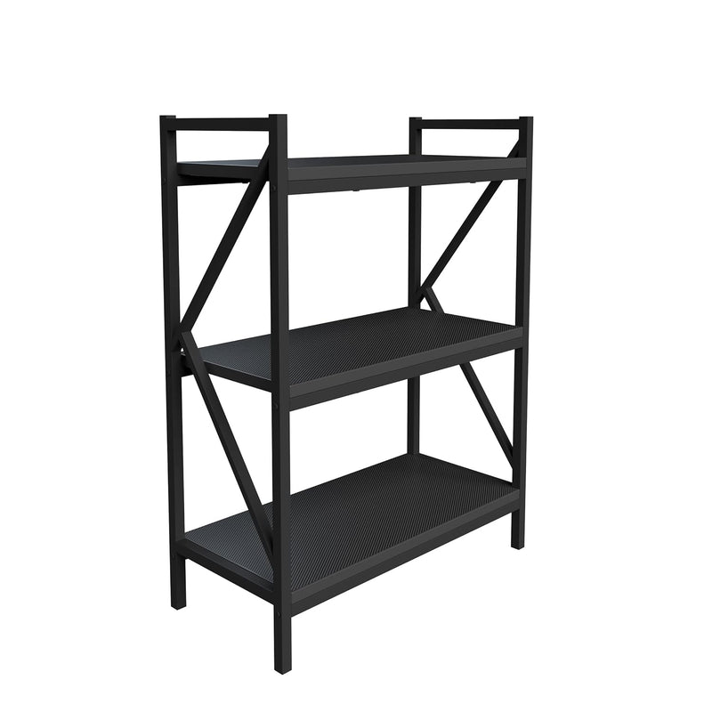 3 Shelf Bookcase - Console Table Or Storage Shelf With Carbon Fiber Texture Fi